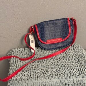 Tommy Hilfiger Navy and Red Crossbody Bag